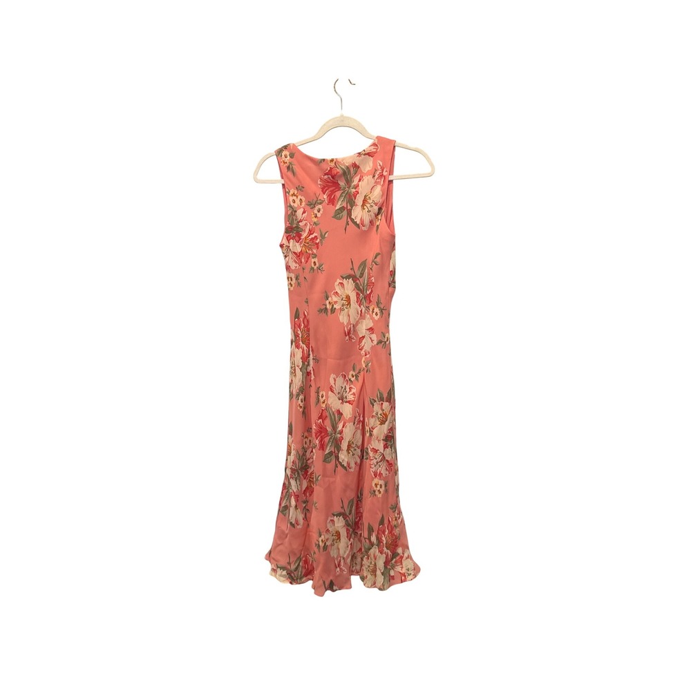 NEW Jones New York Y2K Silk Floral Midi Dress 4 Pink/Coral Dainty Soft Girl - Picture 3 of 10